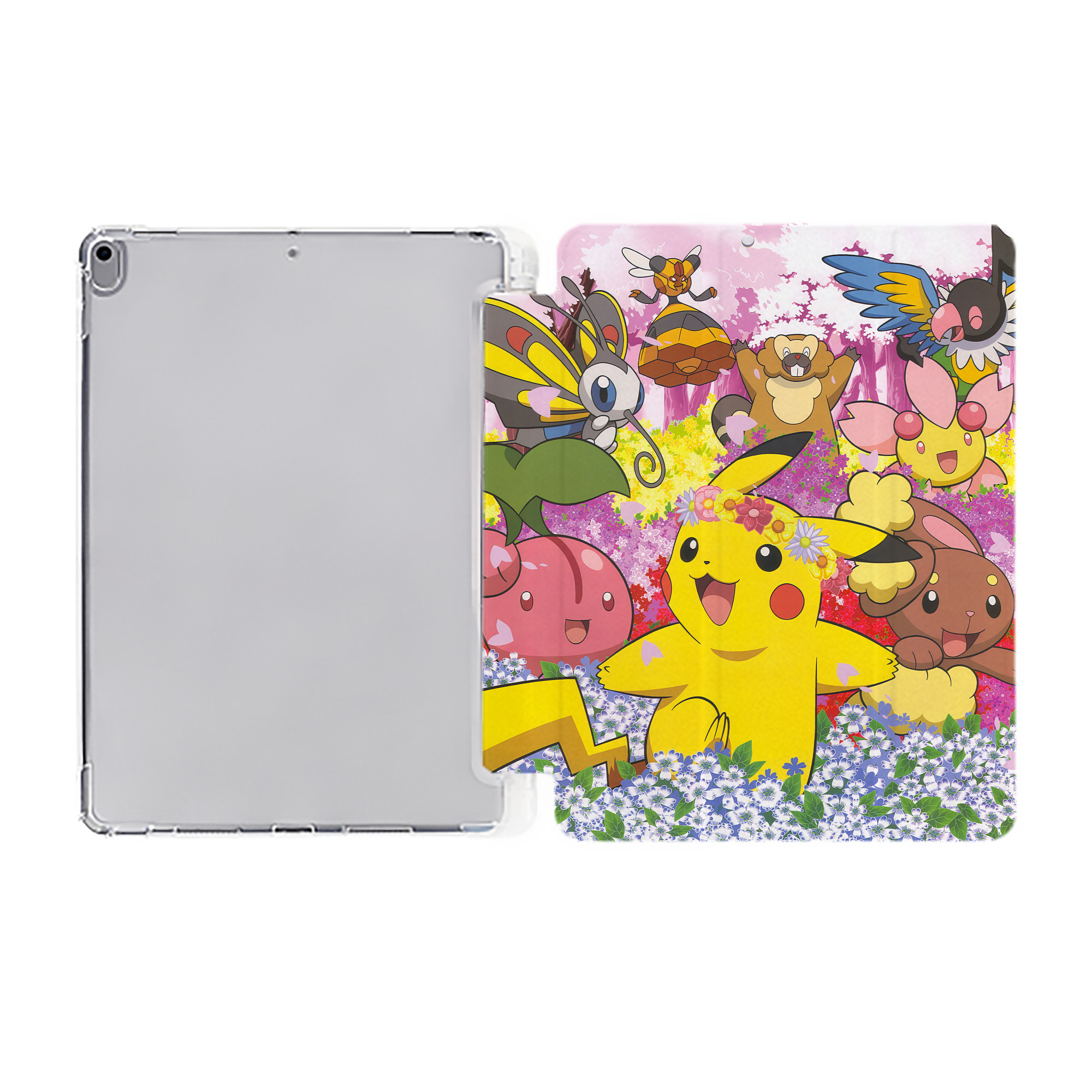 （画像用） ポケットモンスター Pokémon IPad ケース ペン収納付き 三つ折りスタンド PUレザー×シリコン 対応機種9.5/10.5/10.9インチ